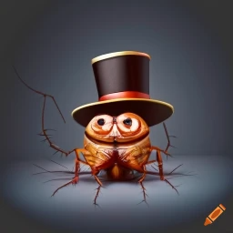craiyon_065856_cockroach_with_a_top_hat_and_suitcase